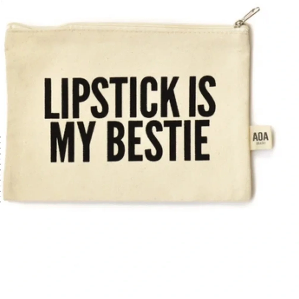 AOA STUDIO “Lipstick Is My Bestie” Zippered Pouch